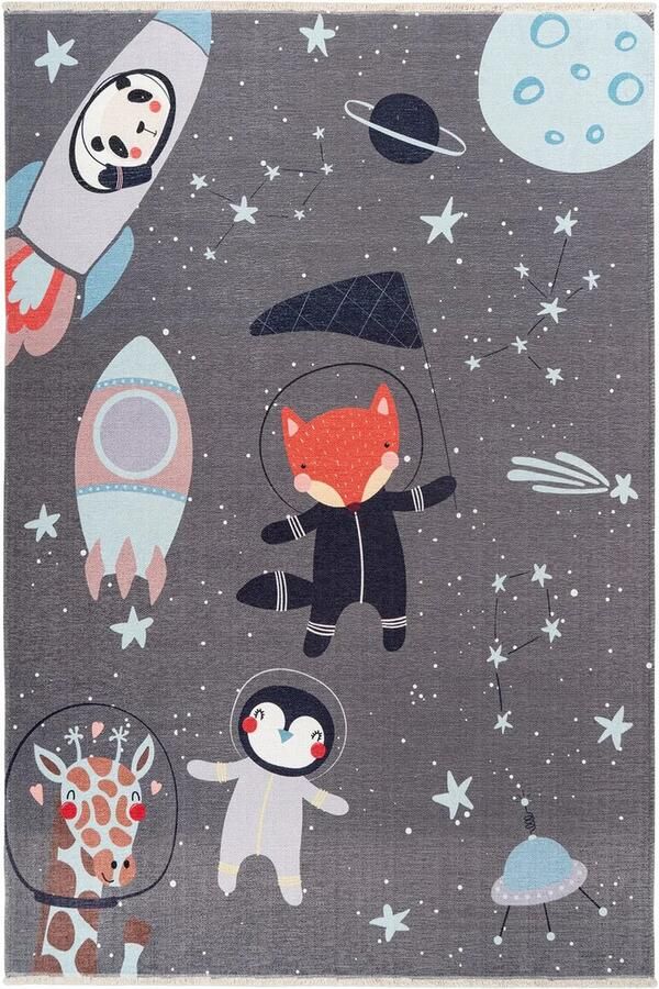 Dutch XXL Kindervloerkleed Tapijt Joanna Ruimte Grijs 115x170 cm