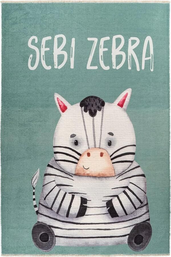 Dutch XXL Kindervloerkleed Tapijt Joanna Zebra Multikleur 115x170 cm