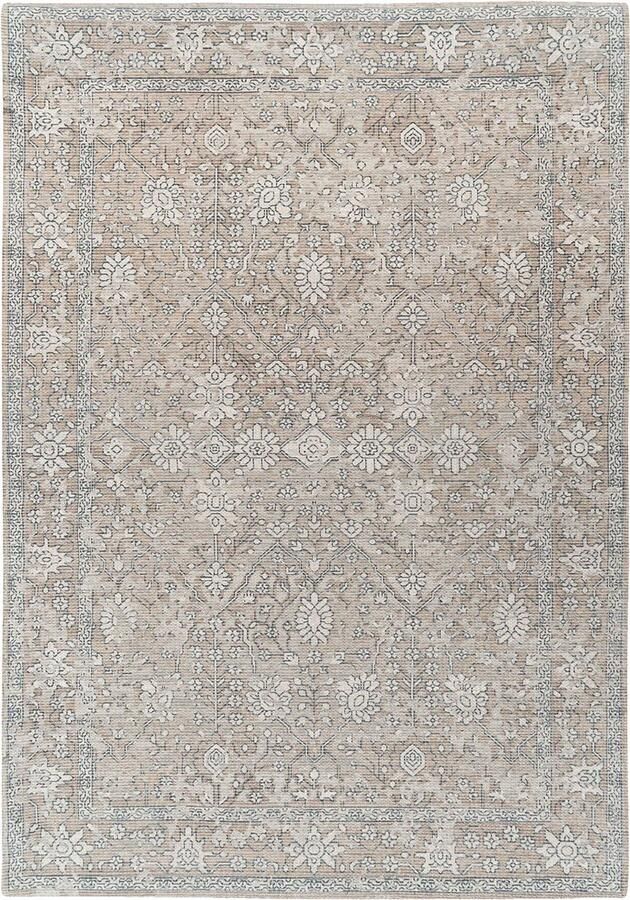 Dutch XXL Klassiek Vloerkleed Tapijt Perry Bloemen Kaki Beige 120x170 cm