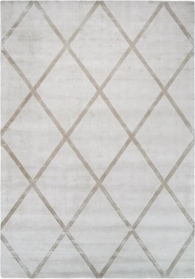 Dutch XXL Laagpolig Vloerkleed Tapijt Luxury Ruiten Crème Taupe 200x290 cm