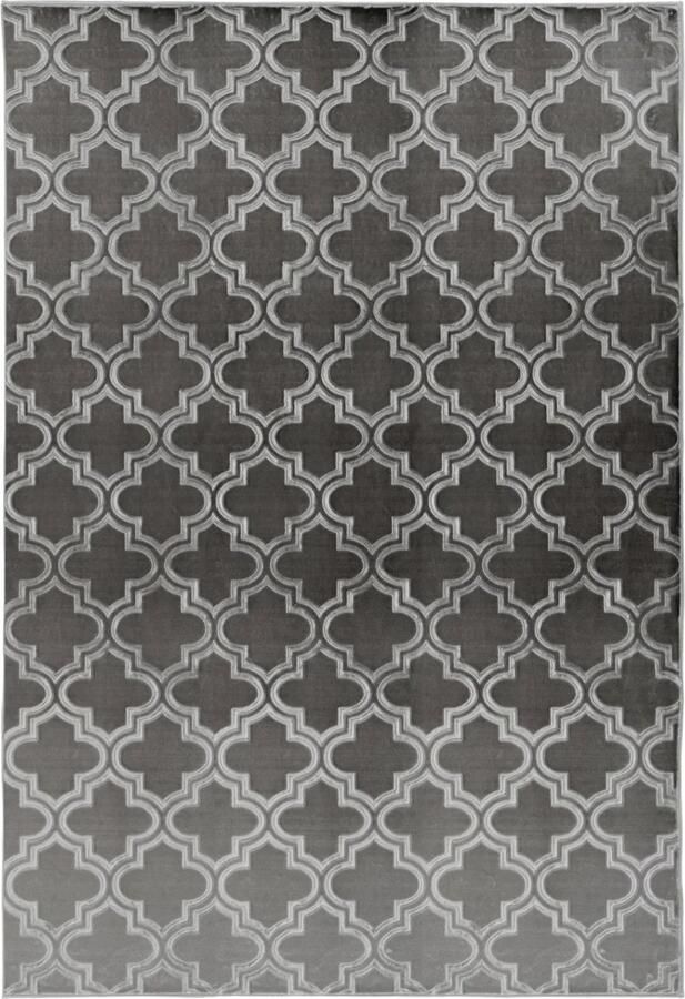 Dutch XXL Laagpolig Vloerkleed Tapijt Monroe Geometrisch Antraciet 80x150 cm