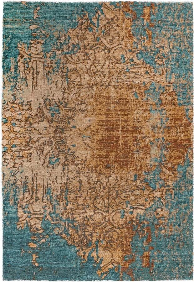 Dutch XXL Laagpolig Vloerkleed Tapijt Primavera Ornamenteel Zand Blauw 120x180 cm