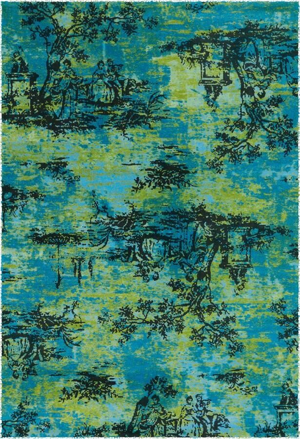 Dutch XXL Laagpolig Vloerkleed Tapijt Vin Verweerd Turquoise 170x240 cm