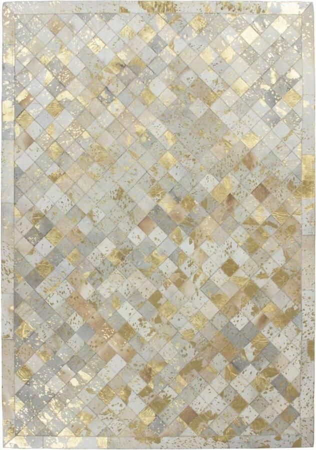 Kayoom Beige Grijs vloerkleed 120x170 cm A-symmetrisch patroon Geruit Modern