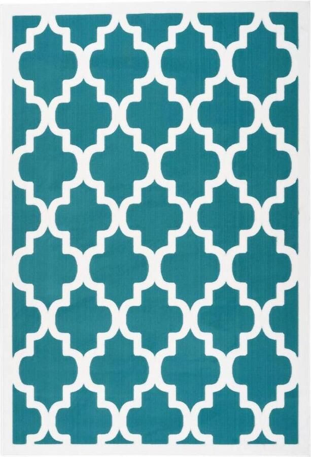 Kayoom Turquoise vloerkleed 160x230 cm Symmetrisch patroon Modern