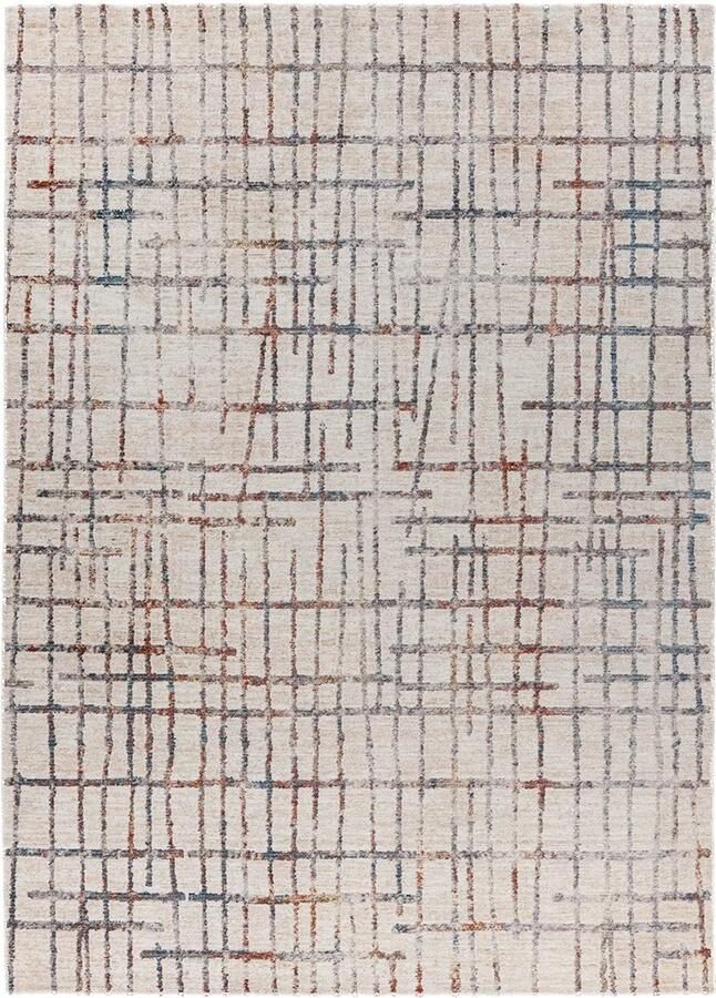 Dutch XXL Modern Vloerkleed Tapijt Jaka Lijnen Crème Multi 80x150 cm