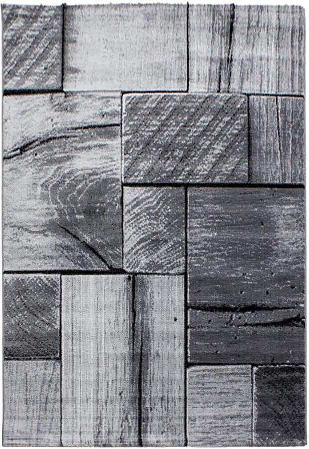 Dutch XXL Modern Vloerkleed Tapijt Parma Hout Zwart 160x230 cm