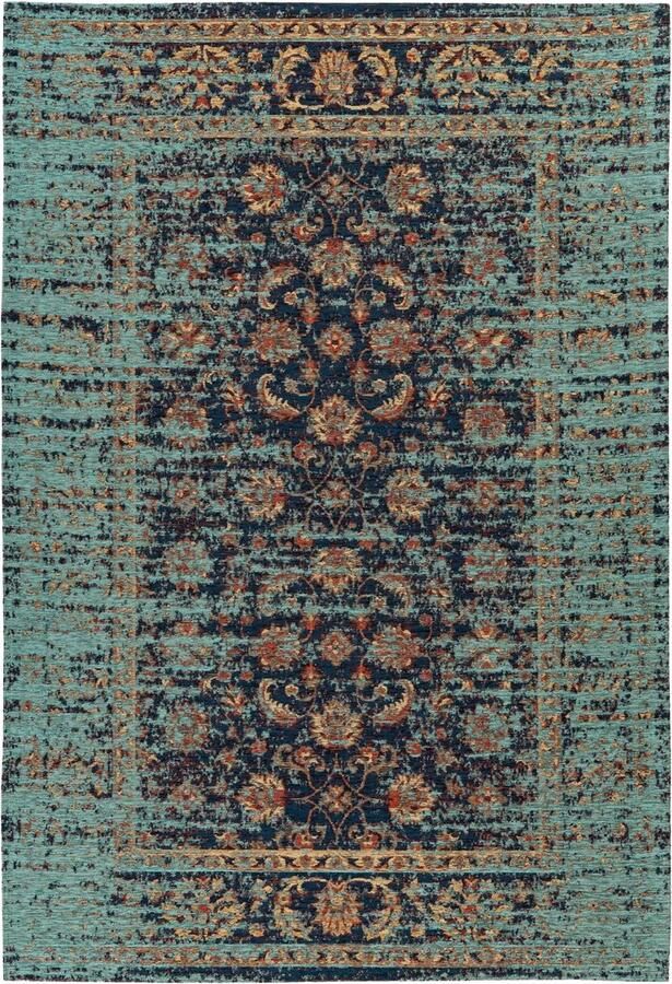 Dutch XXL Perzisch Vloerkleed Tapijt Charme Verweerd Multi Blauw 80x150 cm