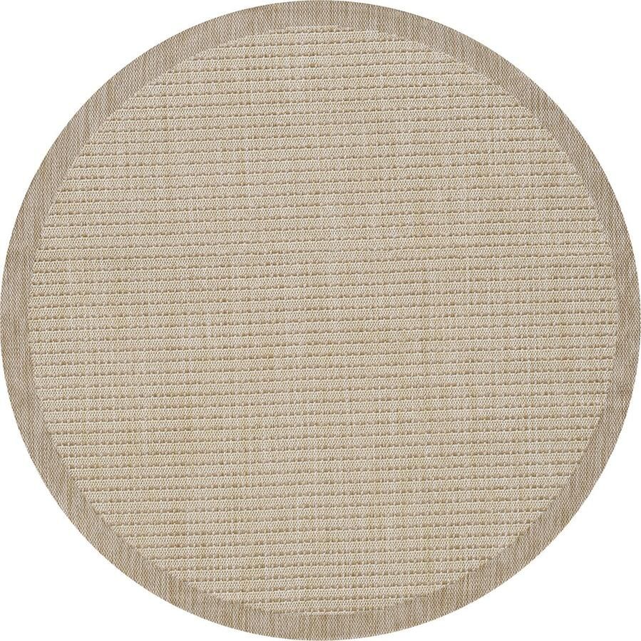 Dutch XXL Giza Rond Laagpolig Vloerkleed Beige Verfijnde Kwaliteit 160x160 cm