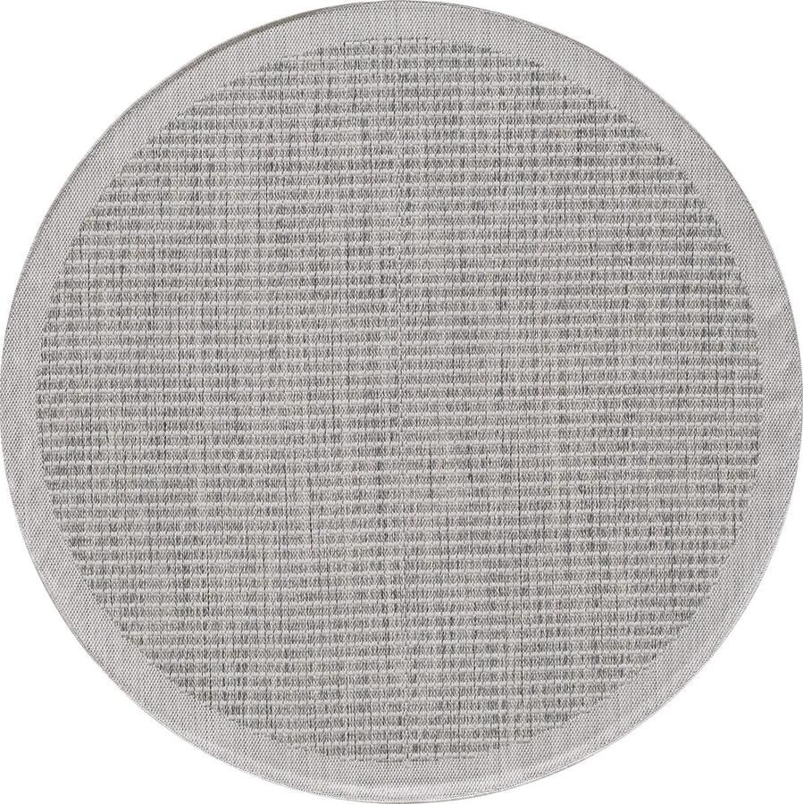 Dutch XXL Giza Rond Laagpolig Vloerkleed Grey Verfijnde Kwaliteit 160x160 cm