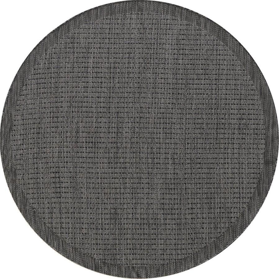 Dutch XXL Giza Rond Laagpolig Vloerkleed Black Verfijnde Kwaliteit 200x200 cm