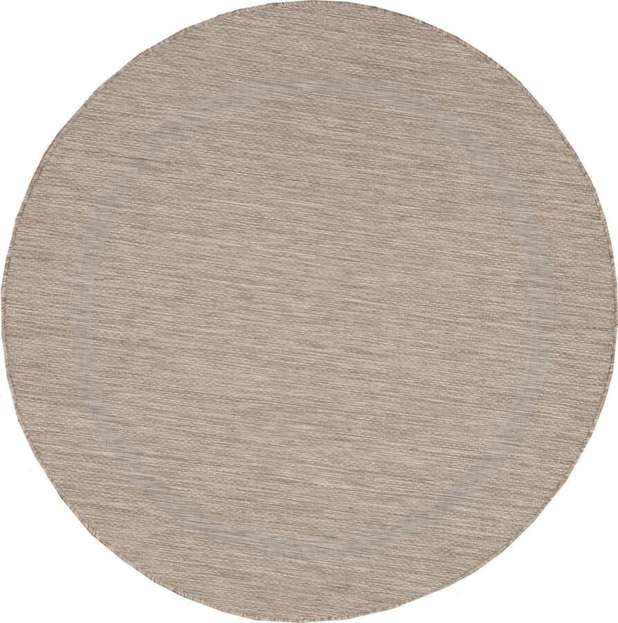 Dutch XXL Relax Rond Laagpolig Vloerkleed Beige Verfijnde Kwaliteit 120x120 cm