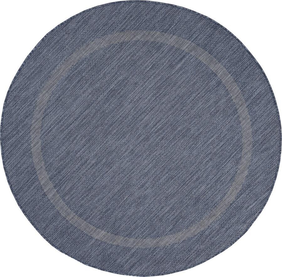 Dutch XXL Relax Rond Laagpolig Vloerkleed Blue Verfijnde Kwaliteit 120x120 cm