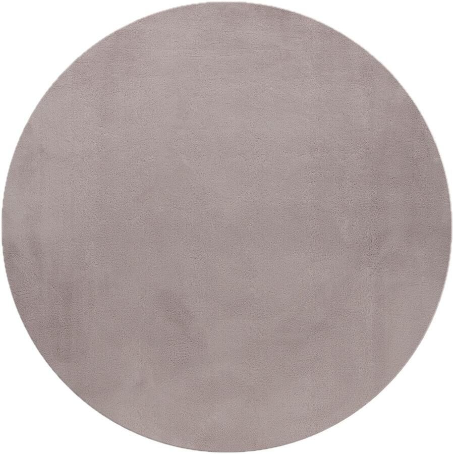 Dutch XXL Pouffy Rond Hoogpolig Vloerkleed Beige Verfijnde Kwaliteit 160x160 cm