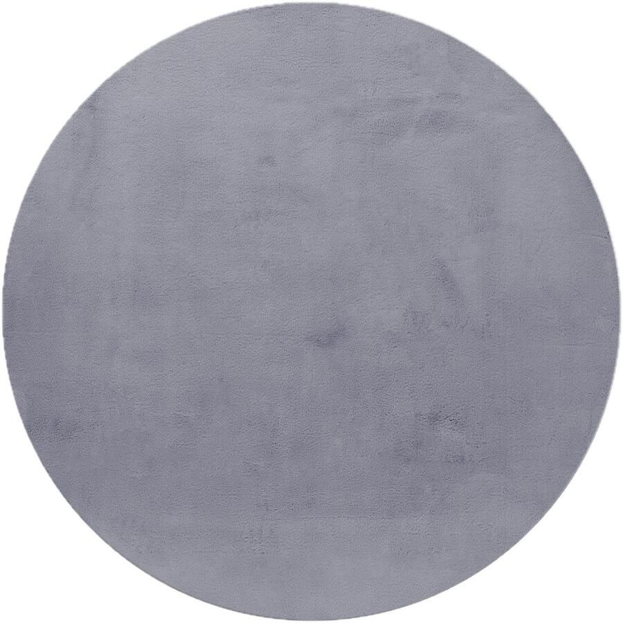 Dutch XXL Pouffy Rond Hoogpolig Vloerkleed Grey Verfijnde Kwaliteit 120x120 cm
