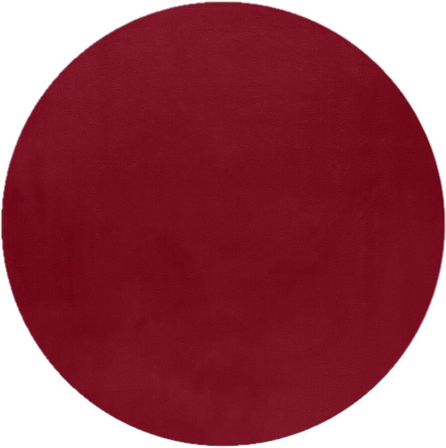 Dutch XXL Pouffy Rond Hoogpolig Vloerkleed Red Verfijnde Kwaliteit 200x200 cm