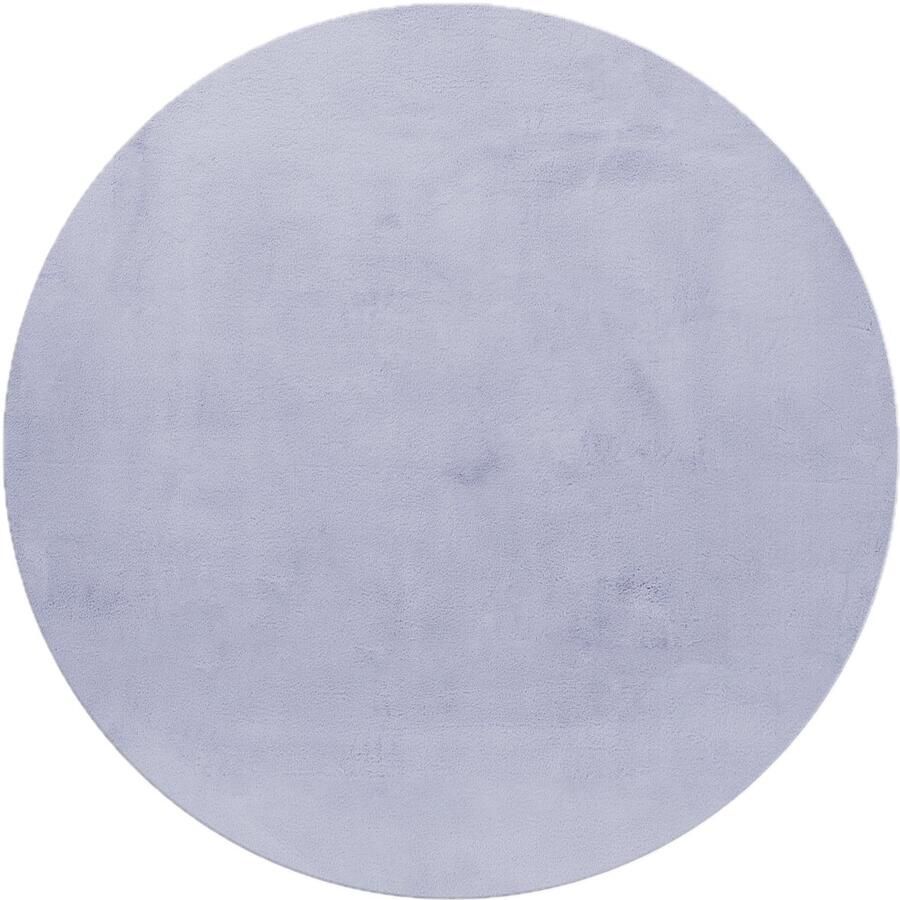 Dutch XXL Pouffy Rond Hoogpolig Vloerkleed Silver Verfijnde Kwaliteit 120x120 cm