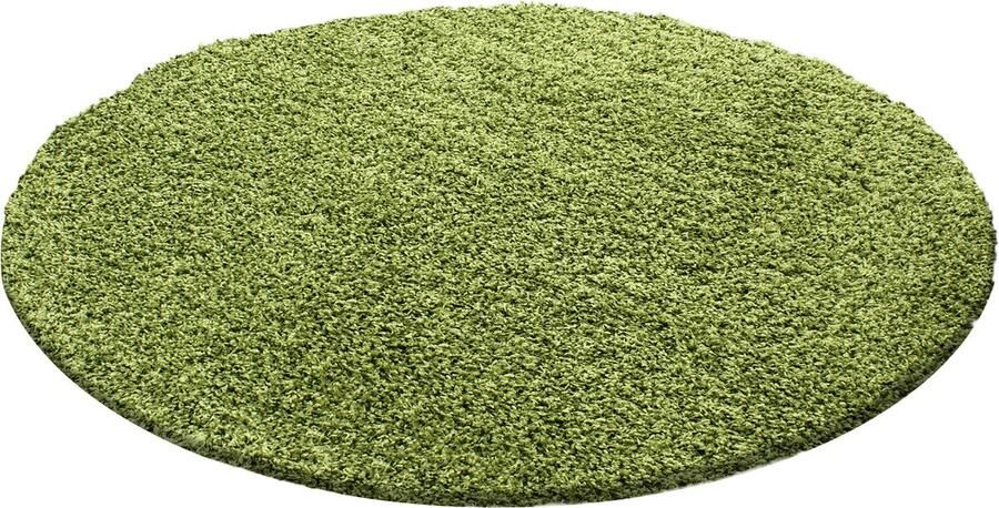 Dutch XXL Shaggy Life Rond Hoogpolig Vloerkleed Green Verfijnde Kwaliteit 160x160 cm