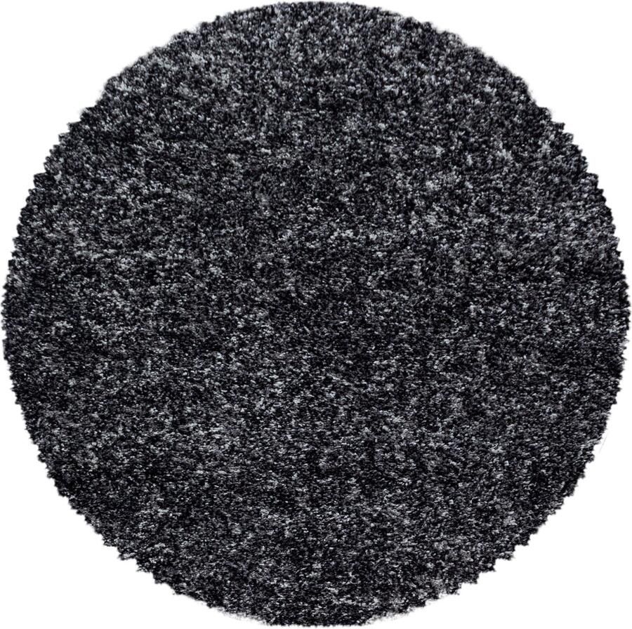 Dutch XXL Shaggy Enjoy Rond Hoogpolig Vloerkleed Anthracite Verfijnde Kwaliteit 80x80 cm