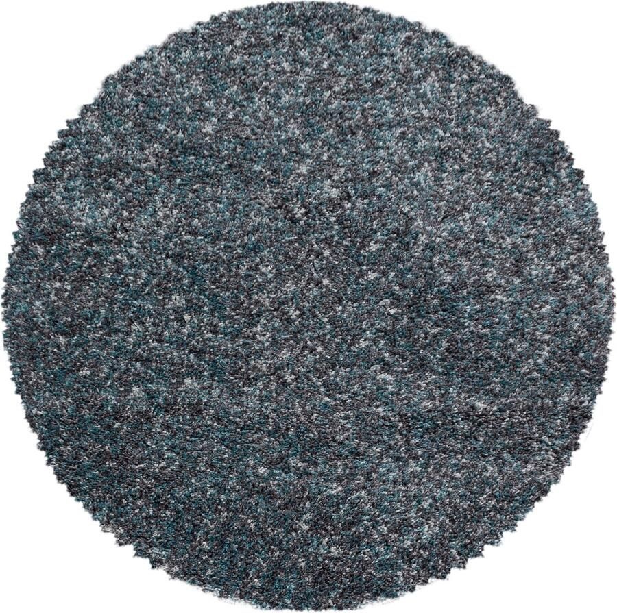 Dutch XXL Rond Hoogpolig Vloerkleed Tapijt Shaggy Enjoy Blauw 120x120 cm