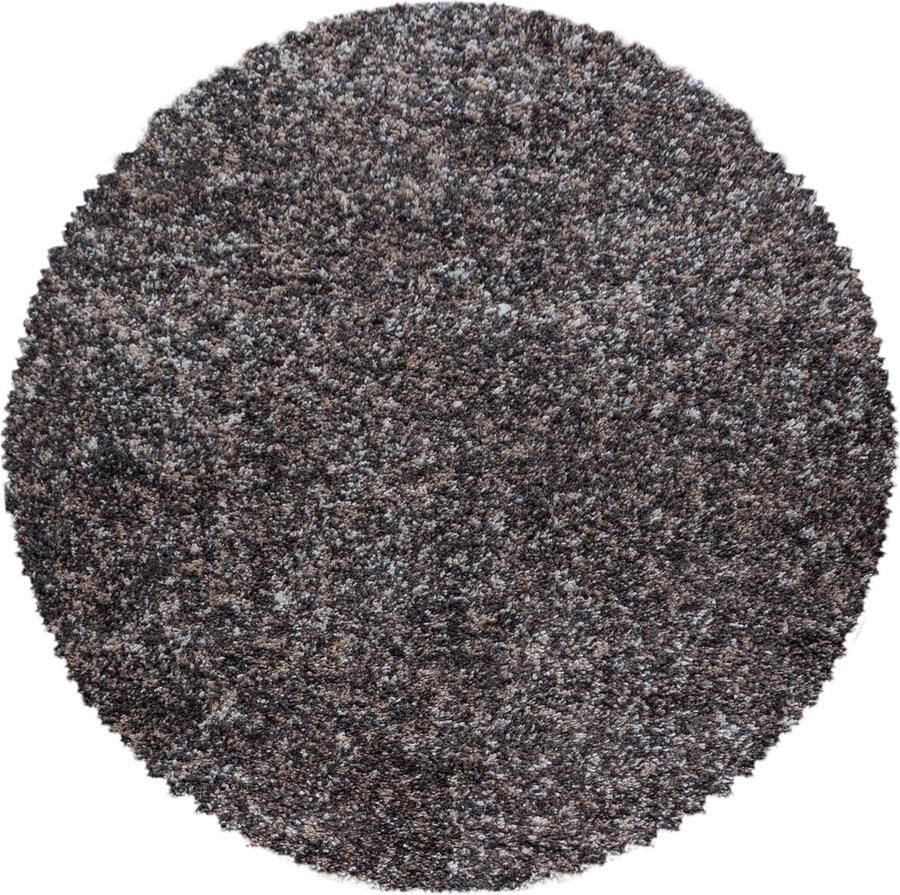 Dutch XXL Shaggy Enjoy Rond Hoogpolig Vloerkleed Taupe Verfijnde Kwaliteit 80x80 cm