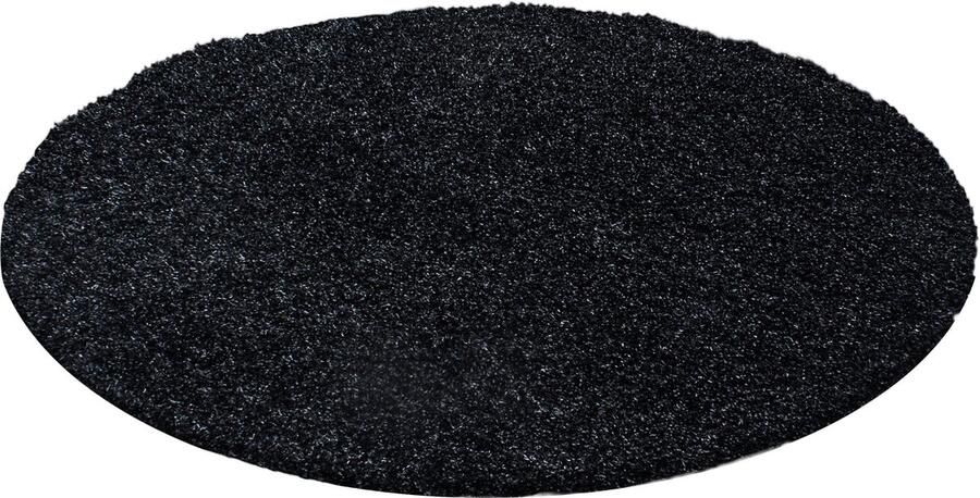 Dutch XXL Shaggy Life Rond Hoogpolig Vloerkleed Anthracite Verfijnde Kwaliteit 160x160 cm