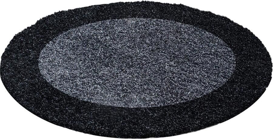 Dutch XXL Shaggy Life Rond Hoogpolig Vloerkleed Anthracite Verfijnde Kwaliteit 160x160 cm