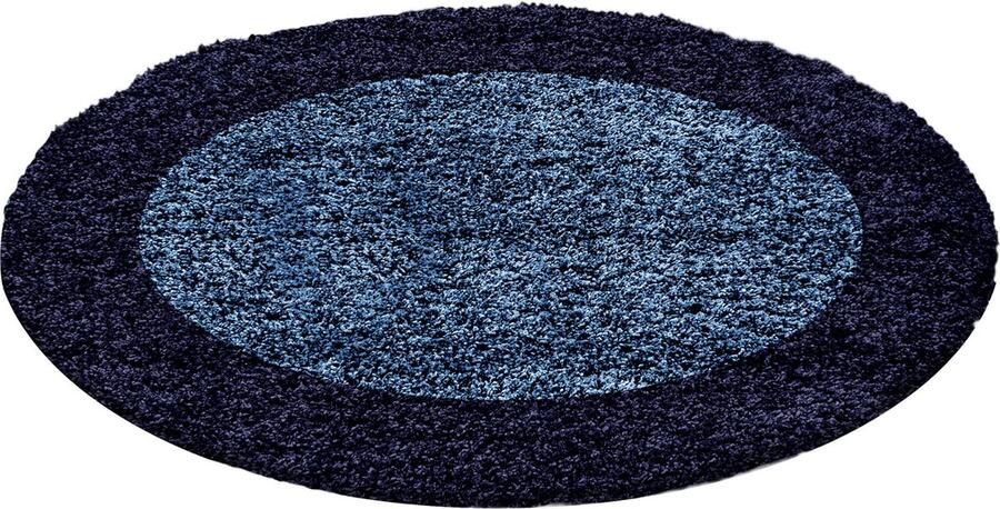 Dutch XXL Shaggy Life Rond Hoogpolig Vloerkleed Navy Verfijnde Kwaliteit 160x160 cm