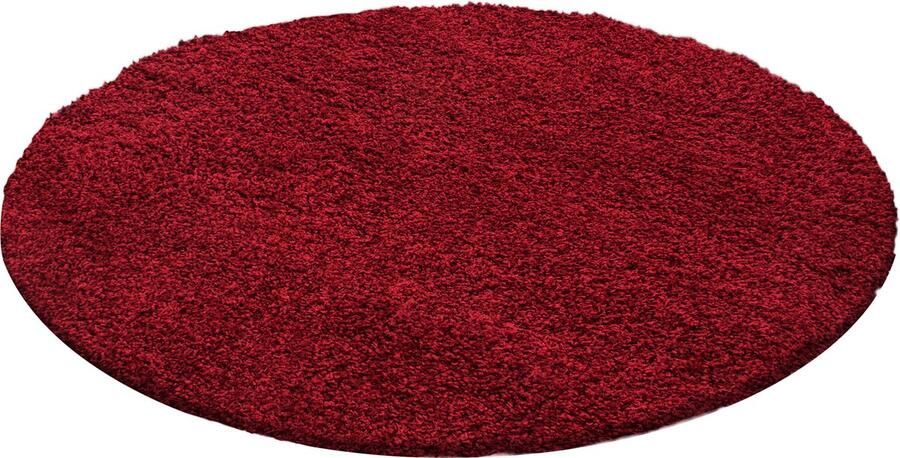 Dutch XXL Shaggy Life Rond Hoogpolig Vloerkleed Red Verfijnde Kwaliteit 80x80 cm