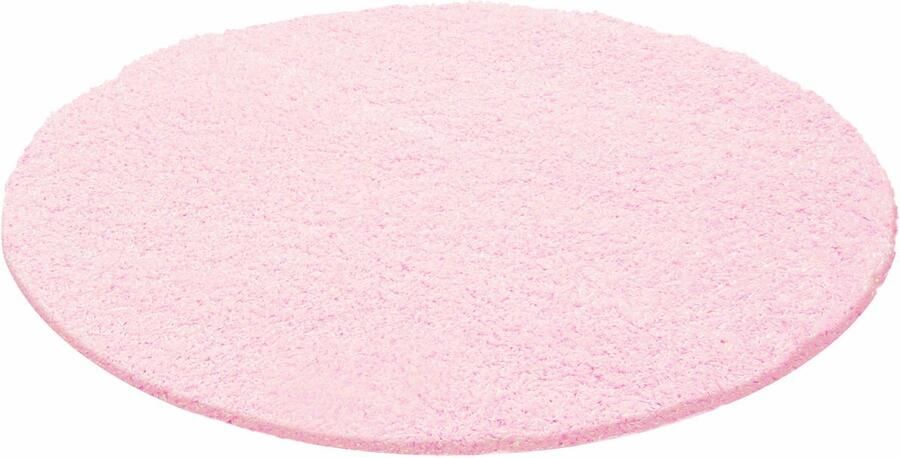 Dutch XXL Shaggy Life Rond Hoogpolig Vloerkleed Pink Verfijnde Kwaliteit 120x120 cm