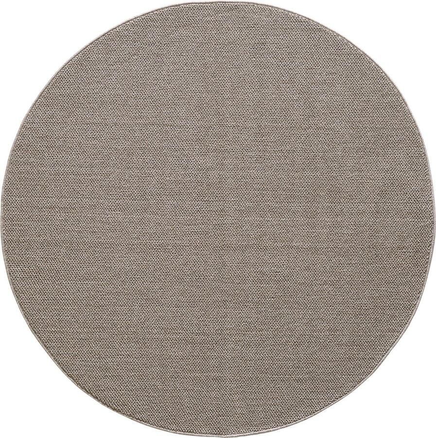 Dutch XXL Loom Rond Laagpolig Vloerkleed Brown Verfijnde Kwaliteit 120x120 cm