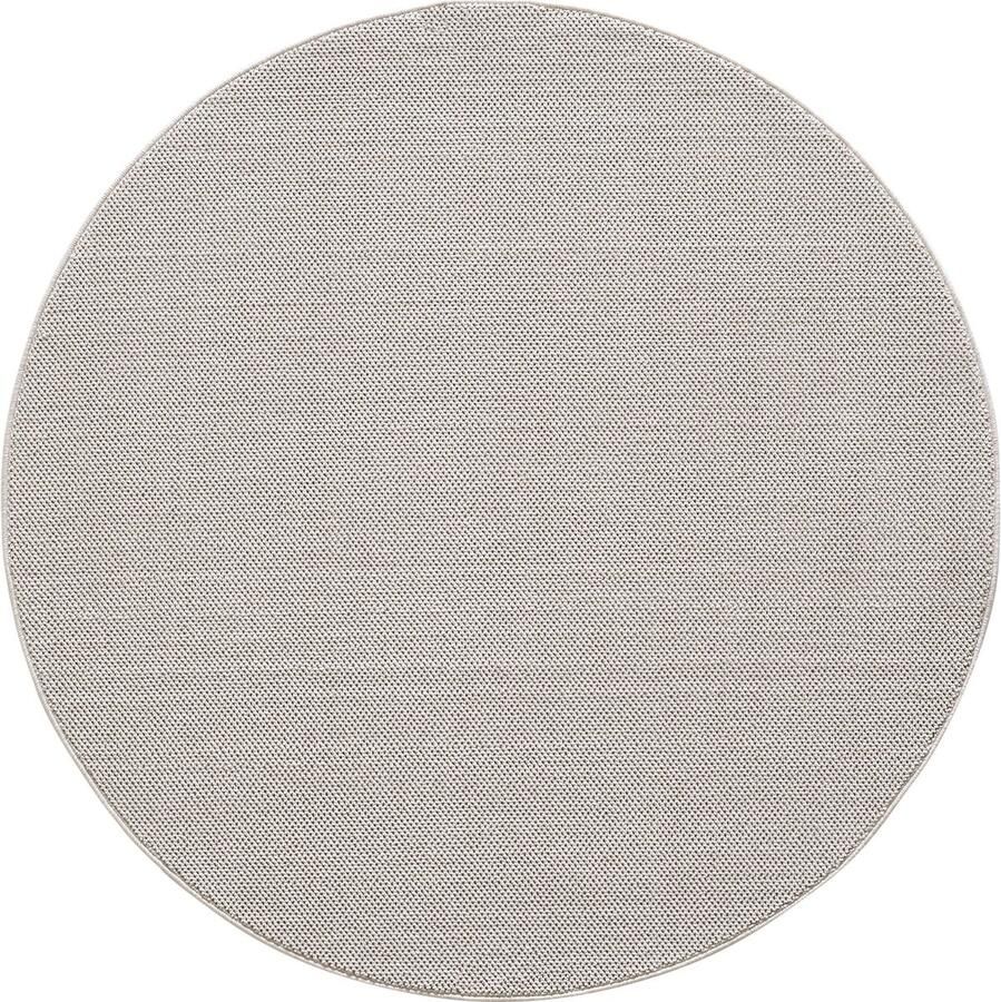 Dutch XXL Loom Rond Laagpolig Vloerkleed Cream Verfijnde Kwaliteit 200x200 cm