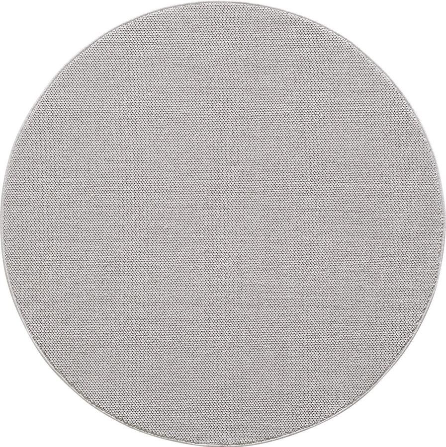 Dutch XXL Loom Rond Laagpolig Vloerkleed Silver Verfijnde Kwaliteit 120x120 cm