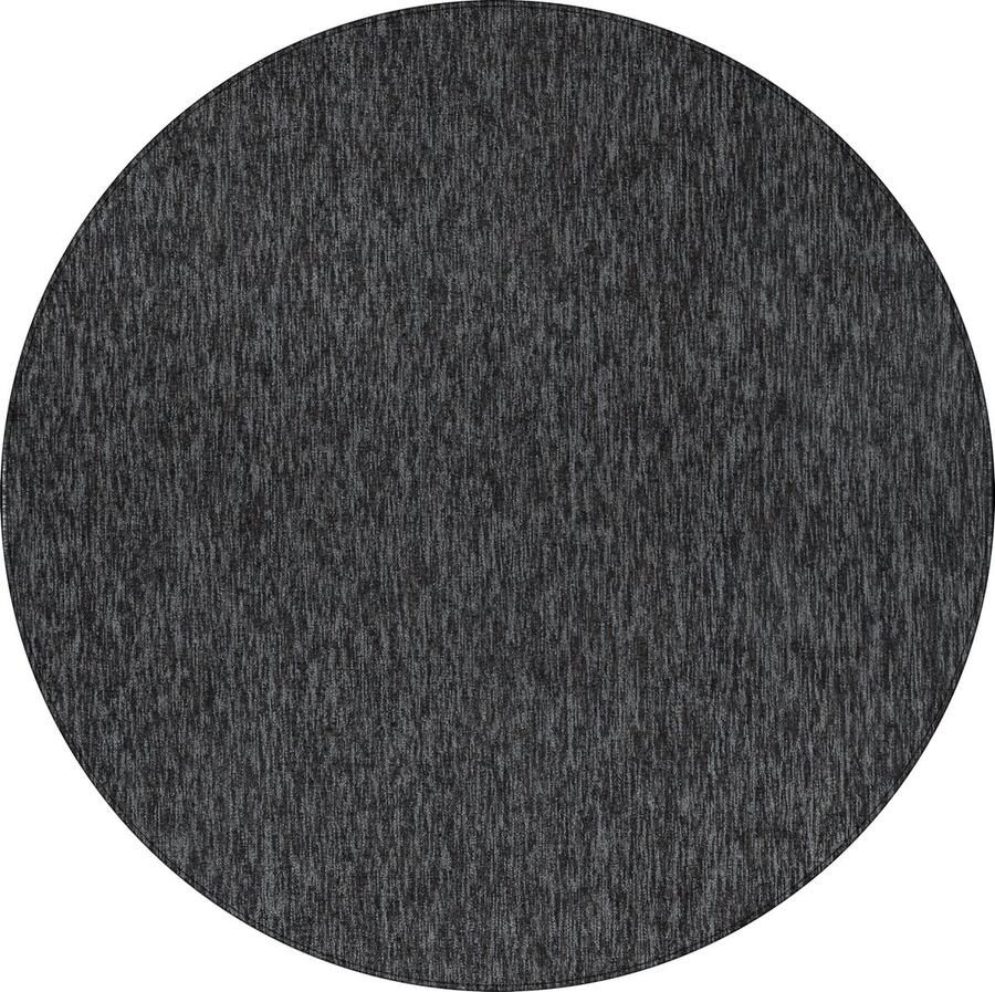 Dutch XXL Nizza Rond Laagpolig Vloerkleed Anthracite Verfijnde Kwaliteit 200x200 cm