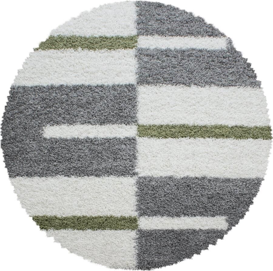 Ayyildiz Shaggy Gala Rond Hoogpolig Vloerkleed Green Verfijnde Kwaliteit 80x80 cm