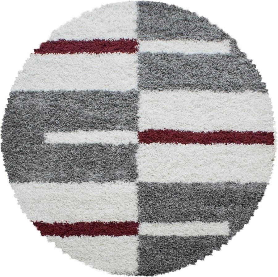 Ayyildiz Shaggy Gala Rond Hoogpolig Vloerkleed Red Verfijnde Kwaliteit 80x80 cm