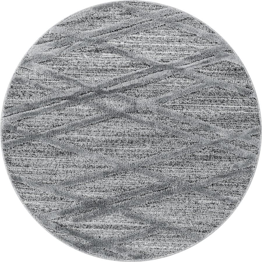 Dutch XXL Pisa Rond Hoogpolig Vloerkleed Grey Verfijnde Kwaliteit 120x120 cm