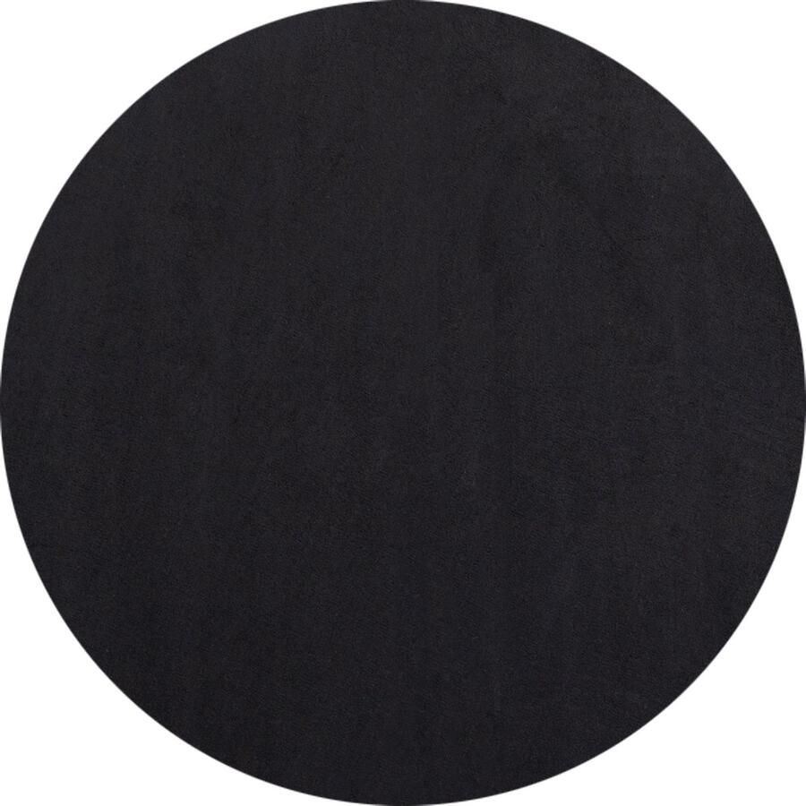 Dutch XXL Sky Rond Laagpolig Vloerkleed Black Verfijnde Kwaliteit 200x200 cm