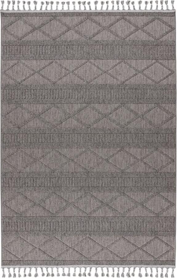 Dutch XXL Scandinavisch Vloerkleed Tapijt Tunis Geometrisch Grijs 160x230 cm