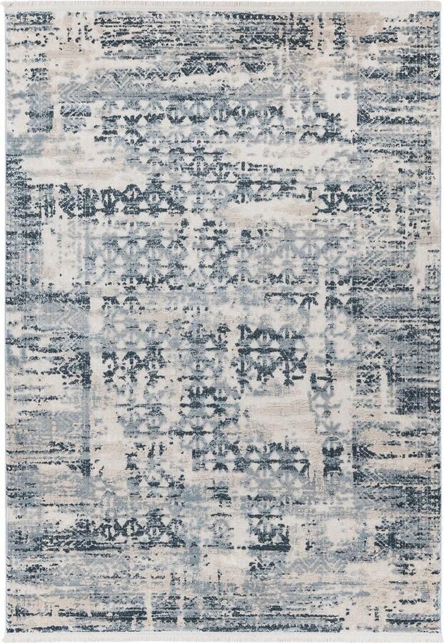 Dutch XXL Vintage Vloerkleed Tapijt Adela Geometrisch Blauw 160x230 cm