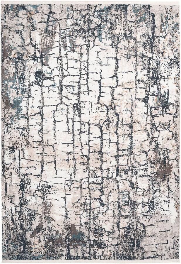 Dutch XXL Vintage Vloerkleed Tapijt Akropolis Abstract Grijs Blauw 80x150 cm