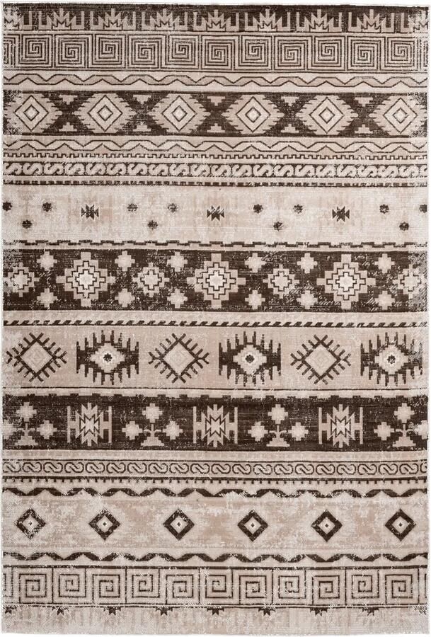 Dutch XXL Vintage Vloerkleed Tapijt Ariya Etnisch Taupe 160x230 cm