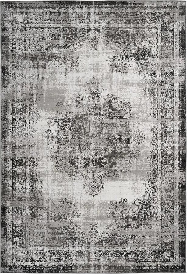 Dutch XXL Vintage Vloerkleed Tapijt Ariya Verweerd Antraciet 80x150 cm