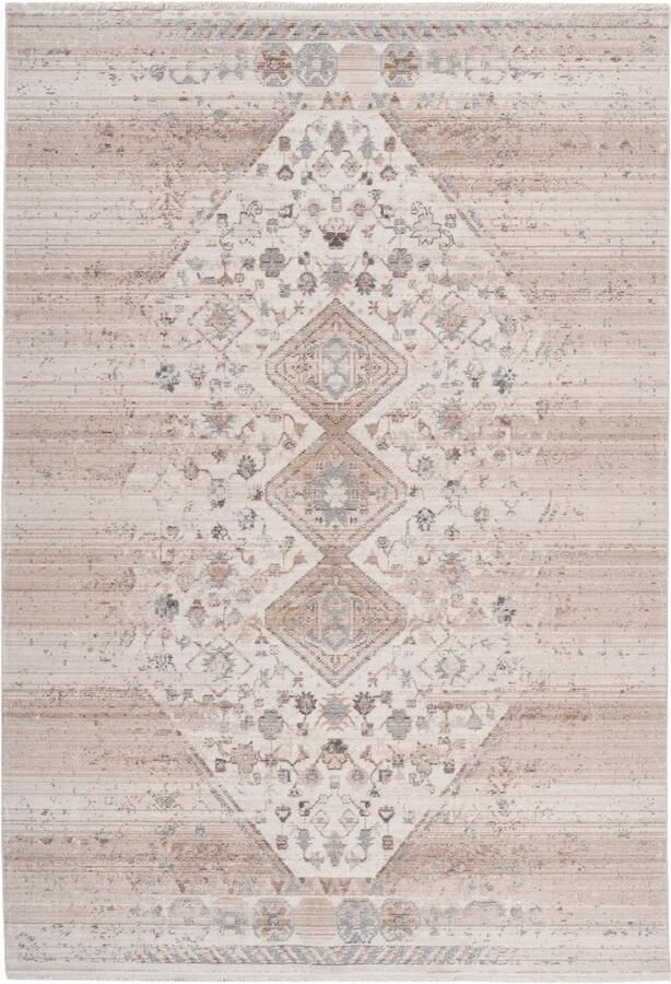 Dutch XXL Vintage Vloerkleed Tapijt Baroque Medaillon Beige 120x170 cm