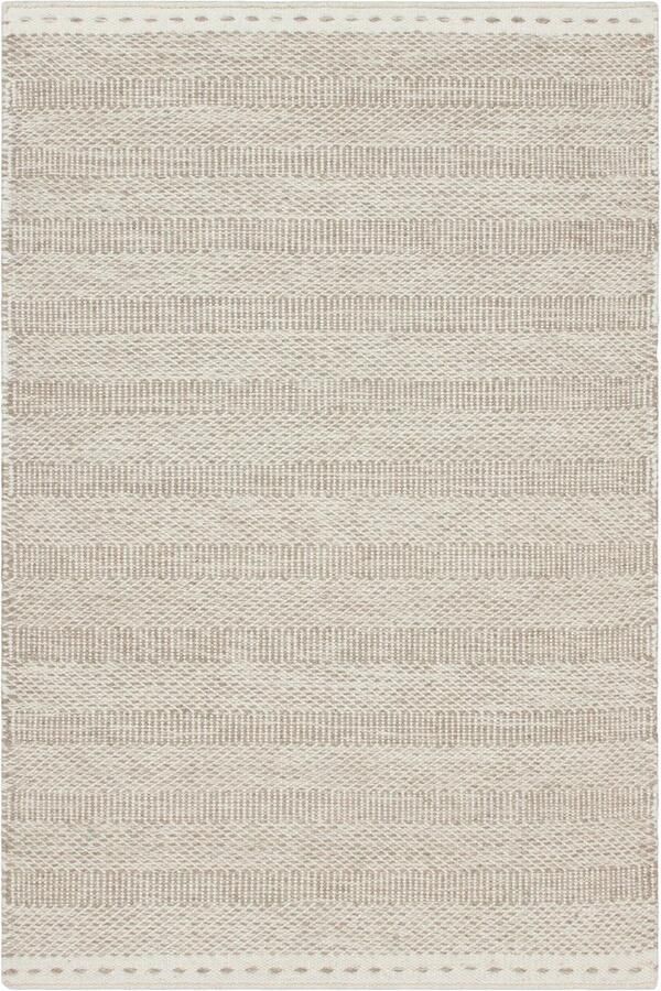 Dutch XXL Wollen Vloerkleed Tapijt Bombay Strepen Beige 120x170 cm