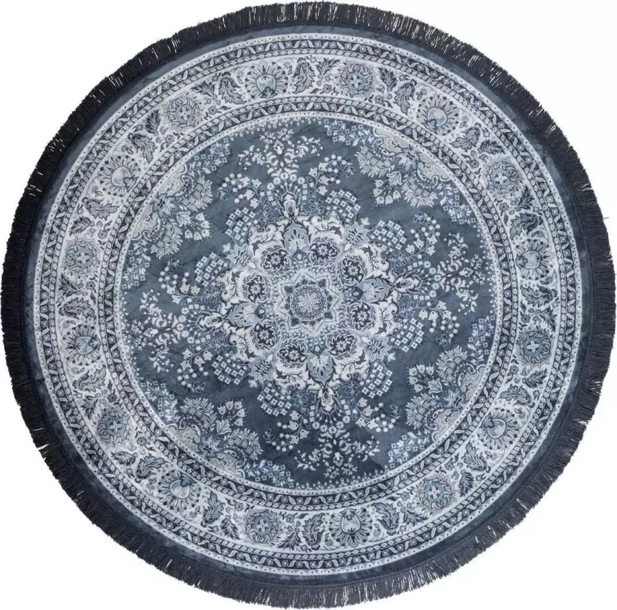 Dutchbone Bodega Vloerkleed 175 cm Rond Blauw