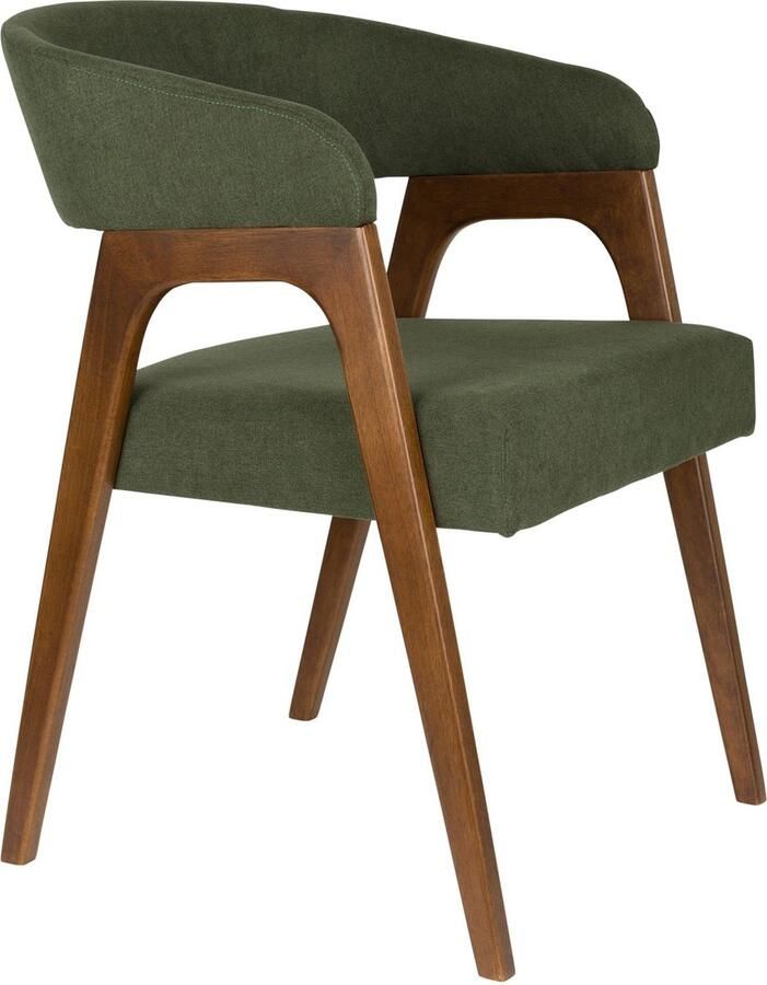 Dutchbone Eetkamerstoel Adamello Essenfineer en stof Groen