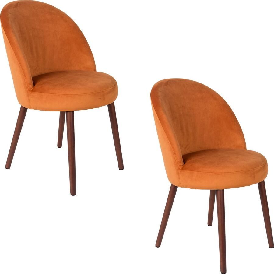 Dutchbone Barbara Eetkamerstoelen Oranje Set van 2