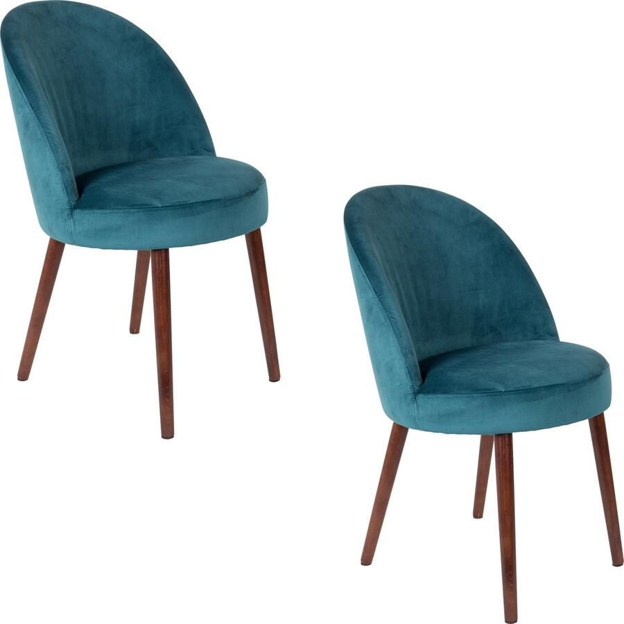 Dutchbone Barbara eetkamerstoel velours (set van 2)