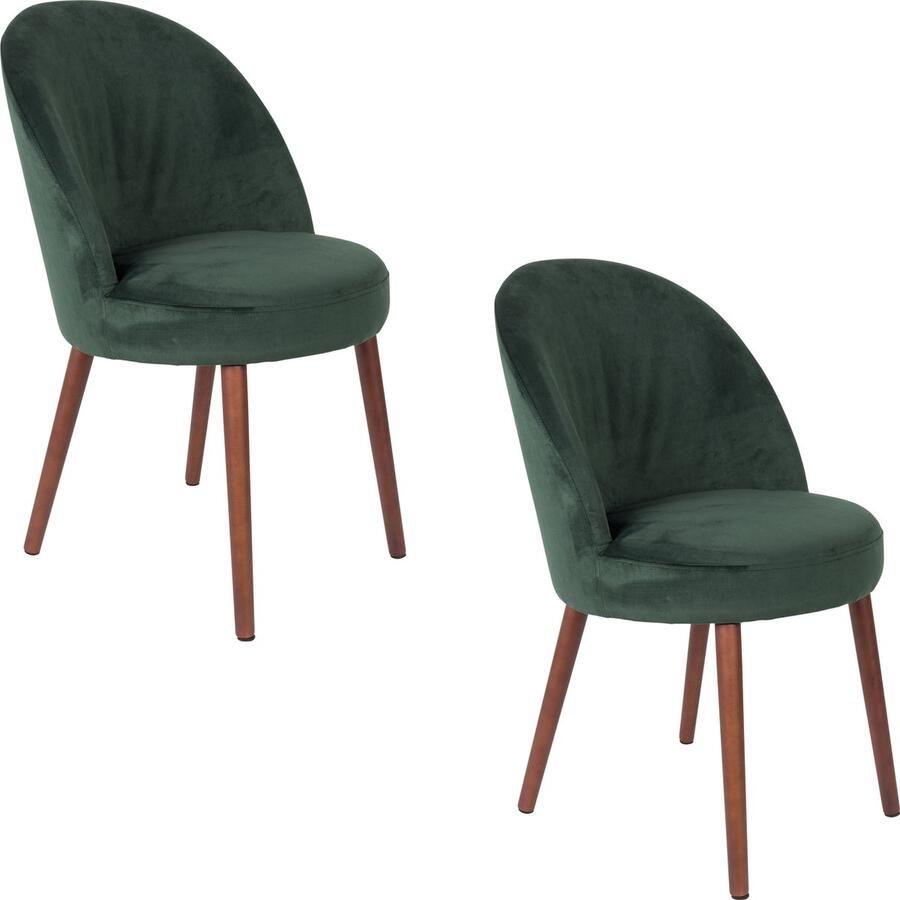 Dutchbone Barbara Eetkamerstoelen Groen Set van 2